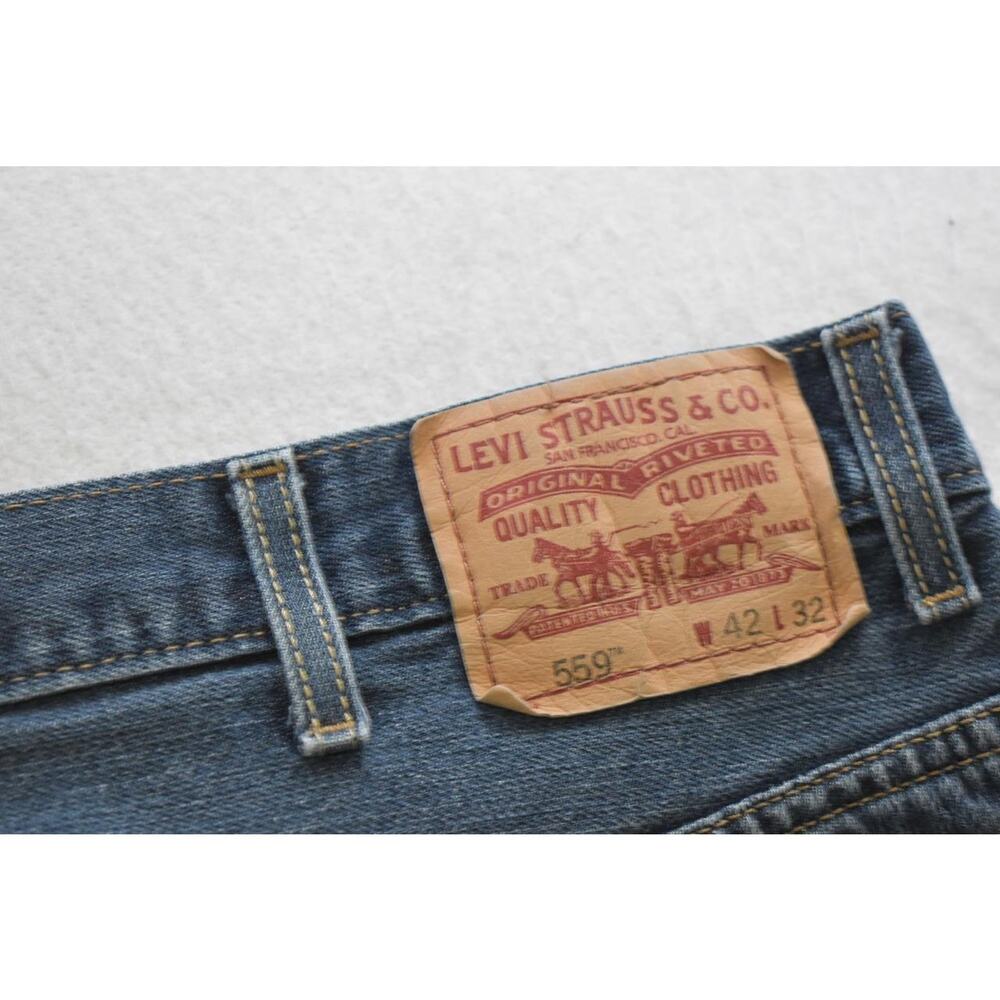 Levi's 559 Relaxed Straight Fit Blue Denim Jeans Mens Size 42 x 32